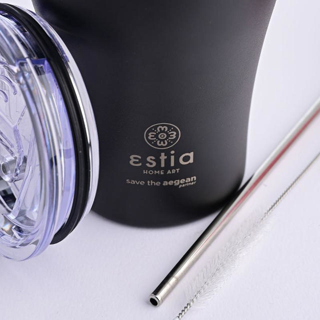 ESTIA 01-12083 TRAVEL CUP MIDNIGHT BLACK SAVE AEGEAN 350ML