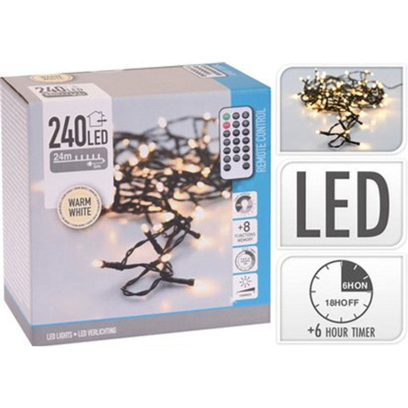 LED LIGHTS CHAIN 240LED WARM WHITE