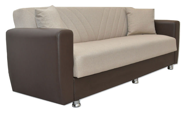 JUAN 3 SEATER SOFA BED WITH STORAGE - BEIGE/BROWN