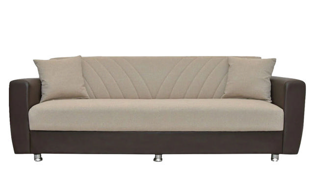 JUAN 3 SEATER SOFA BED WITH STORAGE - BEIGE/BROWN