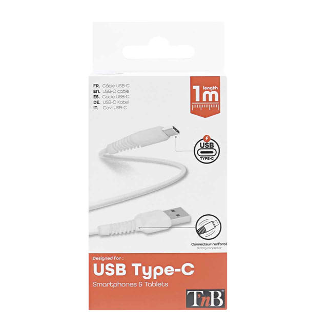 TNB TCUSB01WH USB-C TO USB-A CABLE 1M ΛΕΥΚΟ