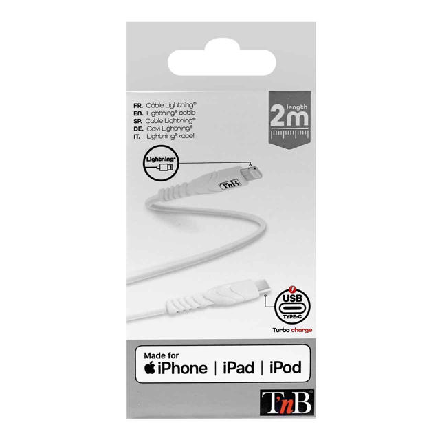 TNB CBLTC02WH LIGHTNING TO USB-C POWER DELIVERY CABLE 2M WHITE