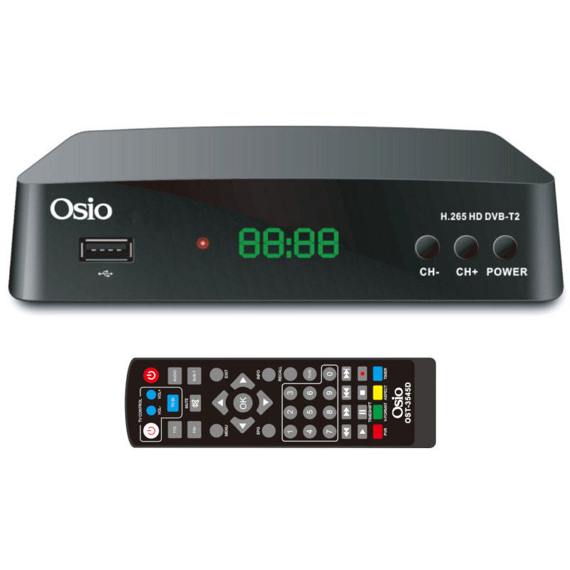 OSIO OST-3545D DVB-T/T2 FULL HD H.265 MPEG-4 ΨΗΦΙΑΚΟΣ ΔΕΚΤΗΣ ΜΕ USB ΚΑΙ ΧΕΙΡΙΣΤΗΡΙΟ ΓΙΑ TV ΔΕΚΤΗ