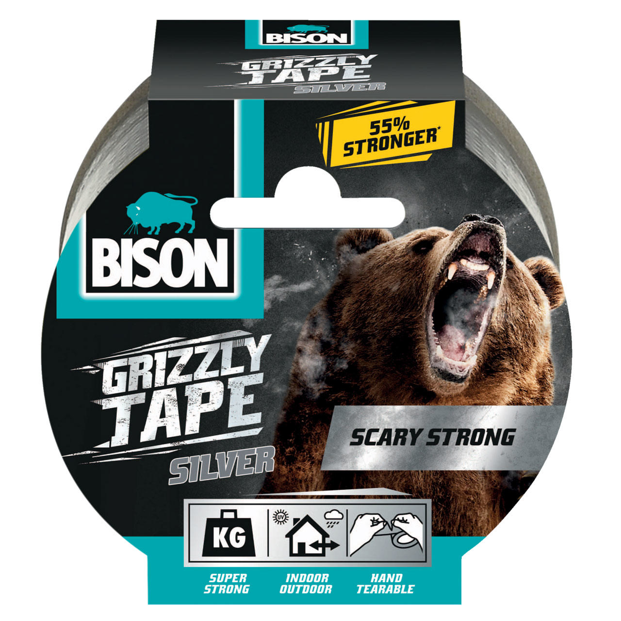 BISON 180103 GRIZZLY TAPE SILVER 10M