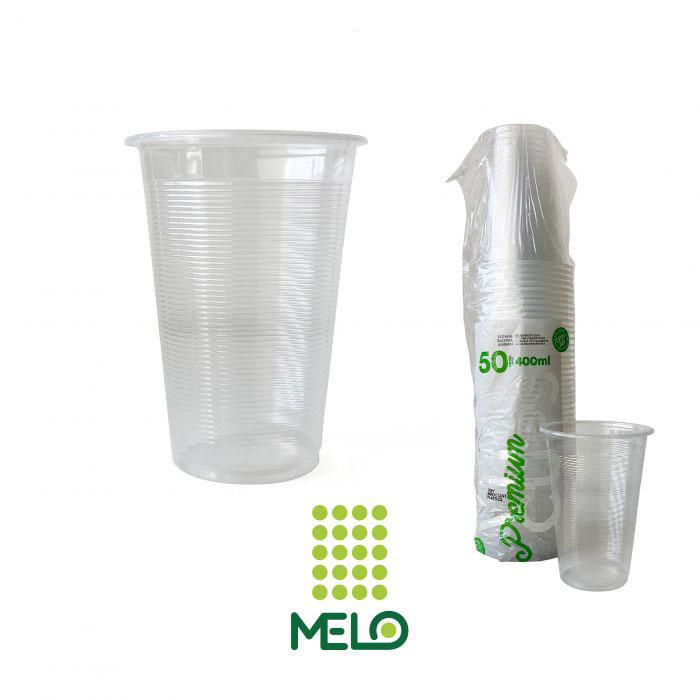PLASTIC CUP WITH LID 500ML 10PCS
