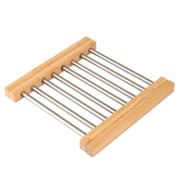 TRIVET EXPANDABLE BAMBOO STAINLESS STEEL