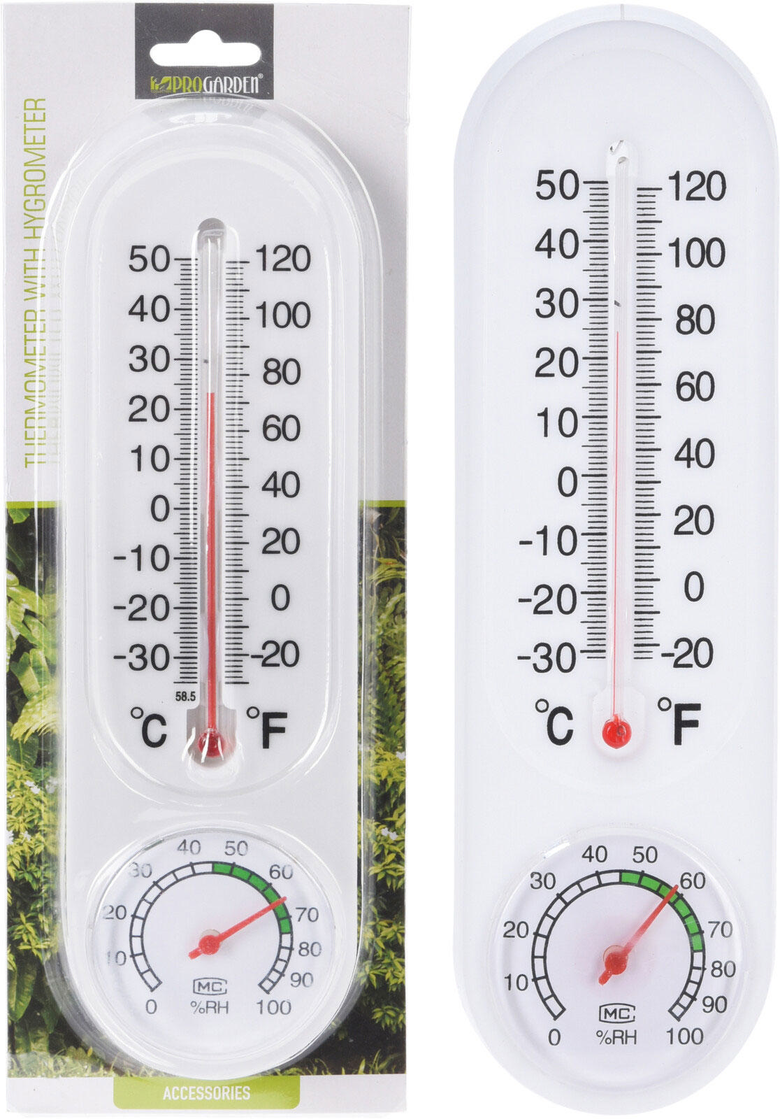 THERMOMETER WITH HYGROMETER 22X6CM