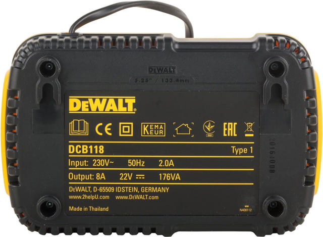 DEWALT DCB118-QW XR 18V FAST CHARGER 8A