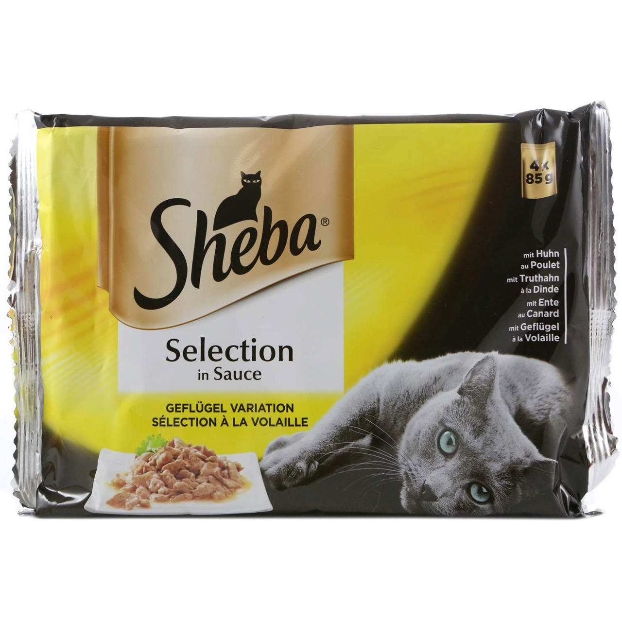 SHEBA POULTRY WET CAT FOOD 4 PACK 4X85GR