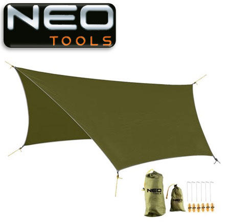 NEO SET TARP KIT WITH HOOKS AND CORDS 360X290CM 2000PU 210T