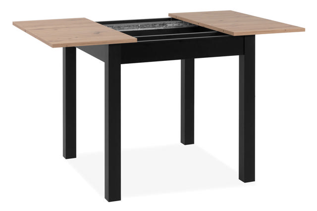 FINORI COBURG 80 - 120CM EXTENDABLE TABLE - BLACK/OAK