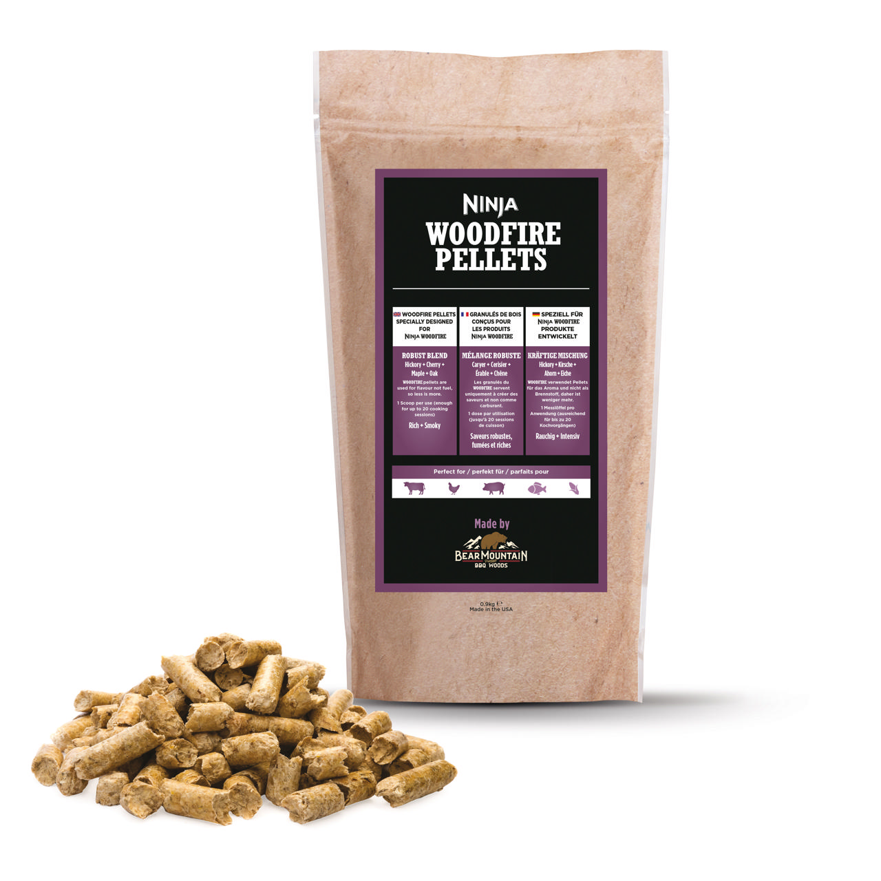 NINJA WOODFIRE PELLETS ΜΕΙΓΜΑ ΓΙΑ ΟΛΕΣ ΤΙΣ ΧΡΗΣΕΙΣ 900GR