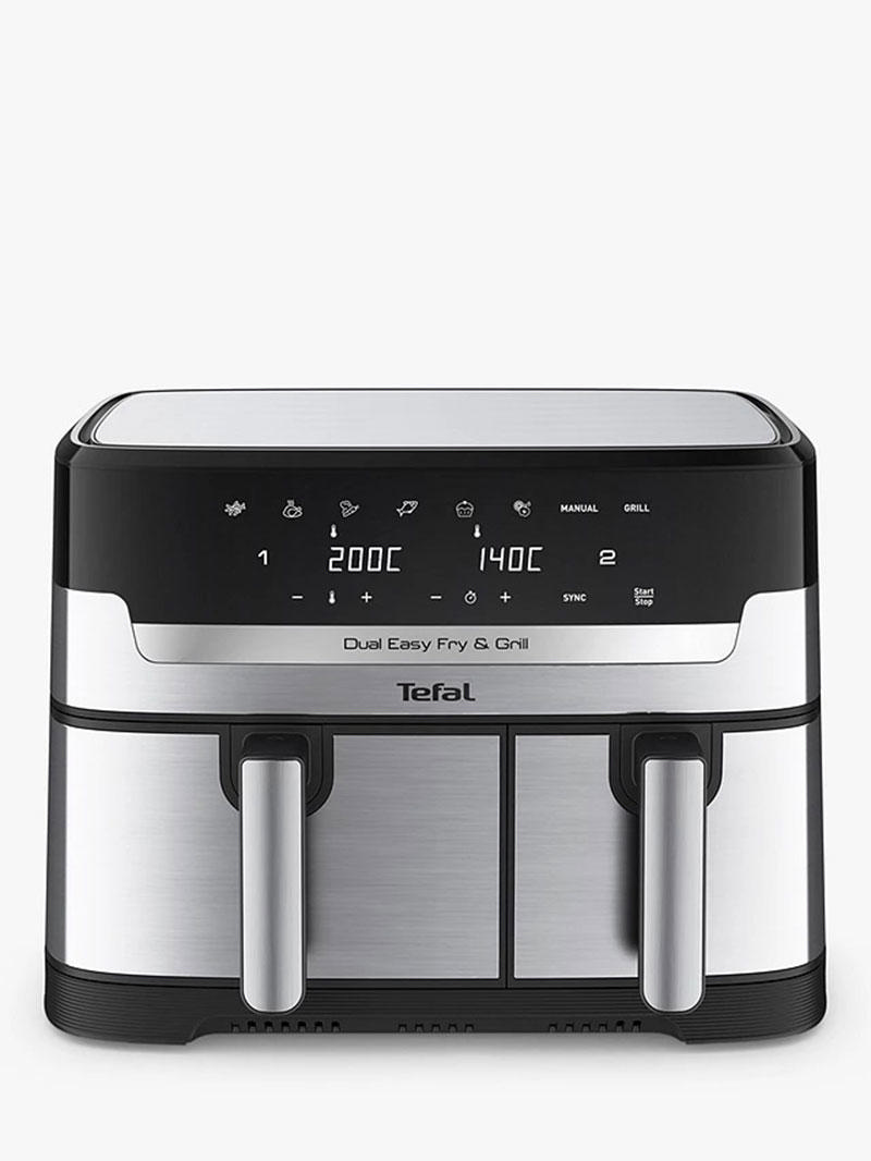 TEFAL EY905D EASY FRY AIR FRYER & GRILL 8.3L DUAL 5.2L+3.1L 1800W