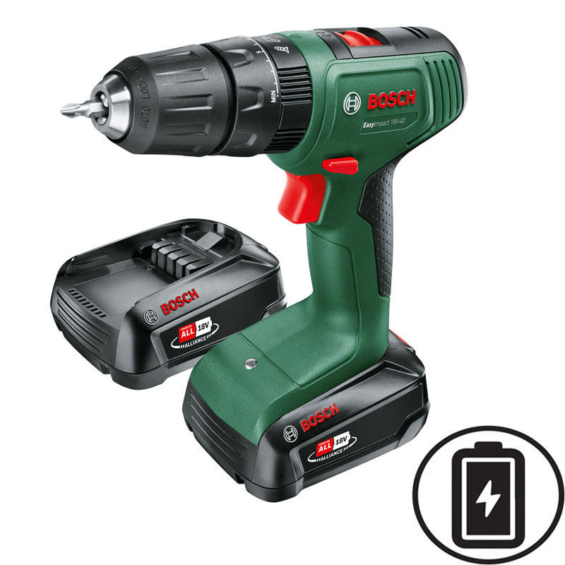 BOSCH EASYIMPACT DRILL 18V 2X1.5Ah