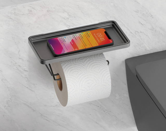 METALTEX TOILET PAPER DISPENSER WITH U-FIX SHELF