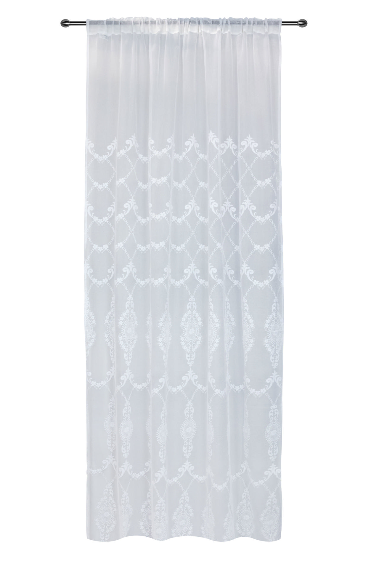 EASY HOME CURTAIN 140X270CM CORDON WITH TRACE WHITE