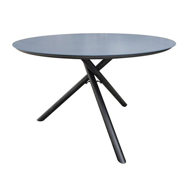 SATURN TOP ROUND TABLE & TEMPERED GLASS - MATT GREY COLOR