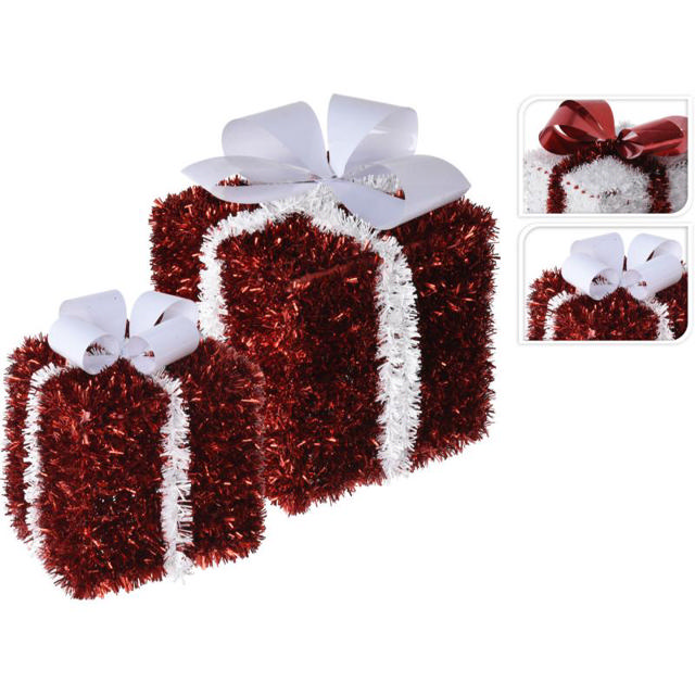 GIFTBOX 3D TINSEL SET 3PCS 2AS