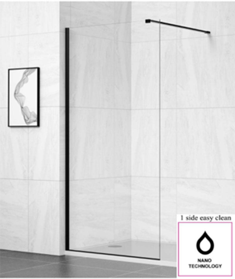 BELLAVIA SHOWER CABIN MATTE BLACK ALUMINIUM&CLEAR GLASS 8MM 120X200CM