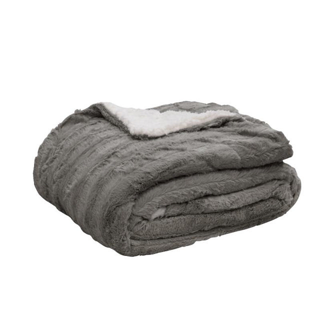 EASY HOME MAKALU SHERPA BLANKET 150X200 GREY