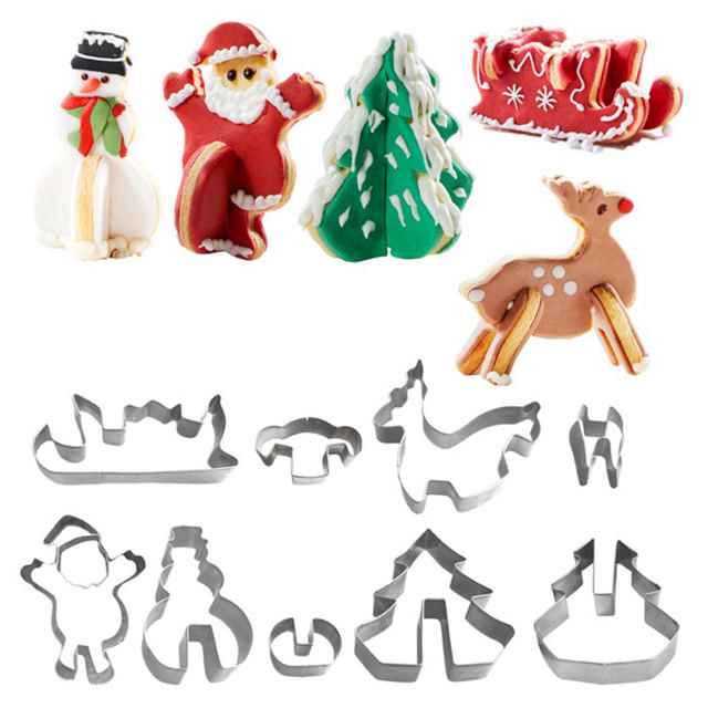 WESTMARK 3D SANTA AND FESTIVE MOTIFS COOKIE CUTTERS SET OF 9 