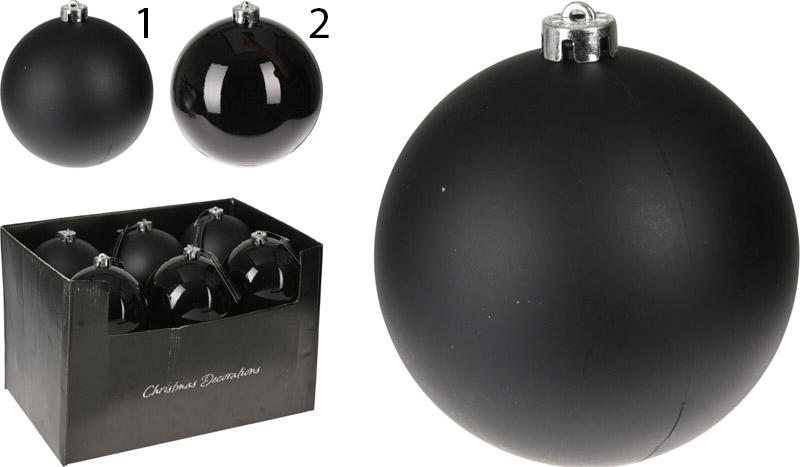 CHRISTMAS BALL 14CM BLACK - ASSORTED DESIGNS