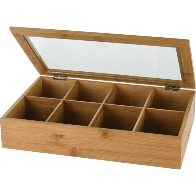 EXCELLENT HOUSEWARE TEABOX BAMBOO 8 COMPARTMENTS