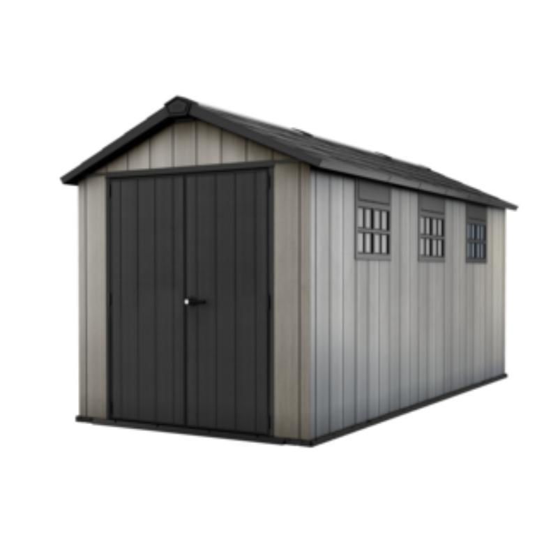 KETER OAKLAND 7515 PLASTIC SHED 7.5X15FT - WOODLOOK GREY