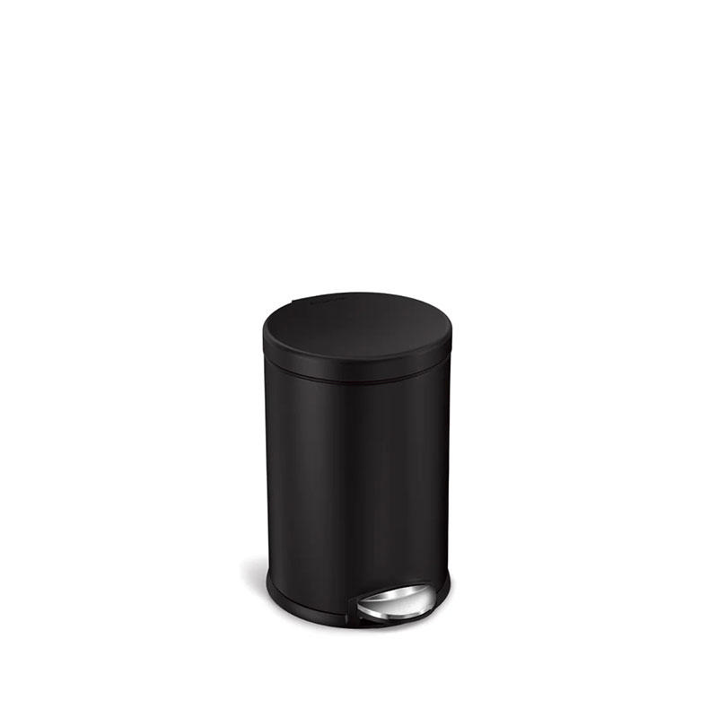 SIMPLEHUMAN ROUND PEDAL BIN 4.5L BLACK MAT