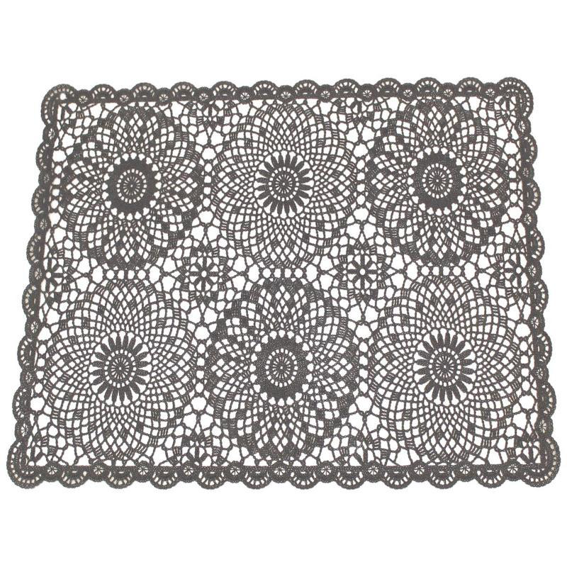 PLACEMAT CROCHET PVC 4PCS - BLACK