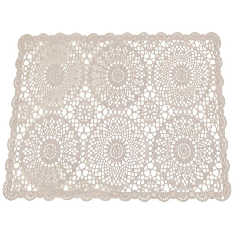 PLACEMAT CROCHET PVC 35X20X1CM 4PCS - GREY