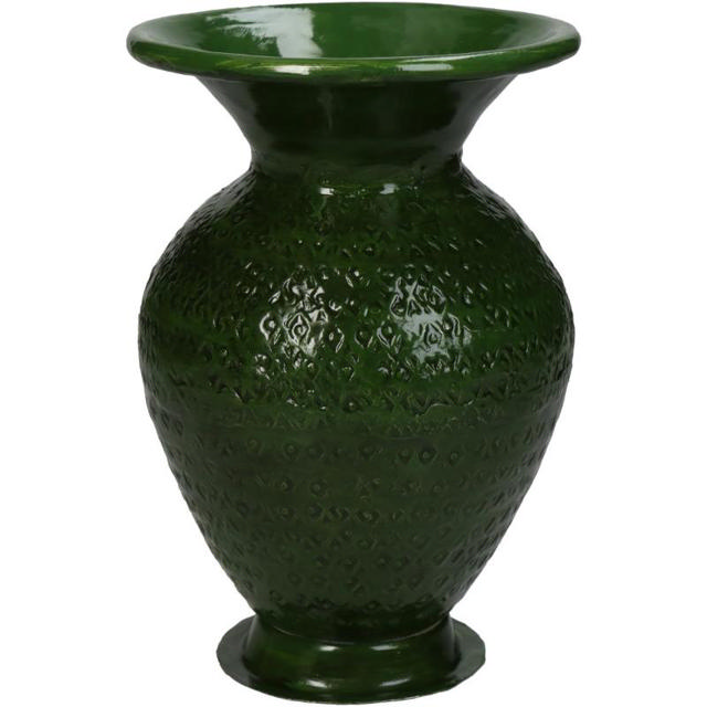 VASE ALUMINIUM 11X11X16CM - GREEN