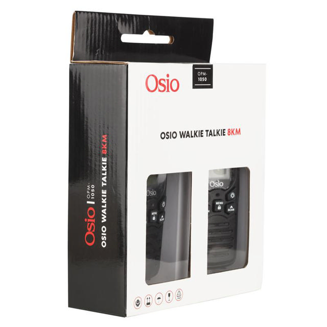 OSIO OPM-1050 PMR WALKIE TALKIE ΜΕ ΦΑΚΟ 8 km – 0.5W - ΜΑΥΡΟ