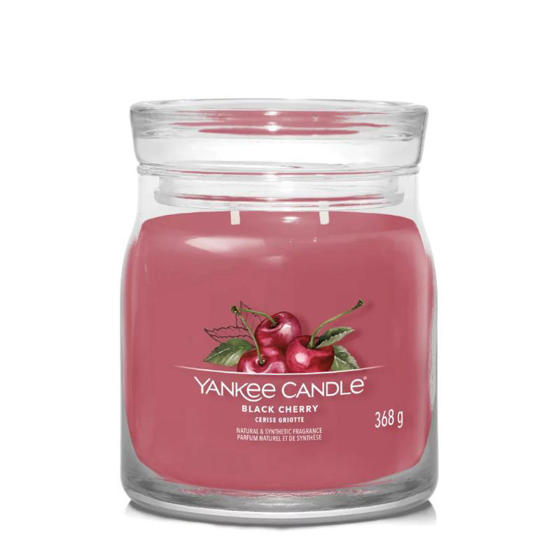 YANKEE SIGNATURE MEDIUM JAR BLACK CHERRY