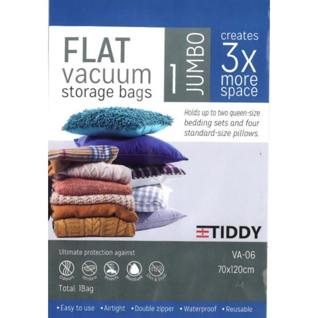 TIDDY TRANSPARENT VACUUM BAG 70X120CM