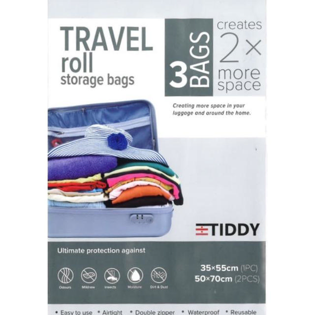 TIDDY TRAVEL VΑCUUM BAGS 3PCS