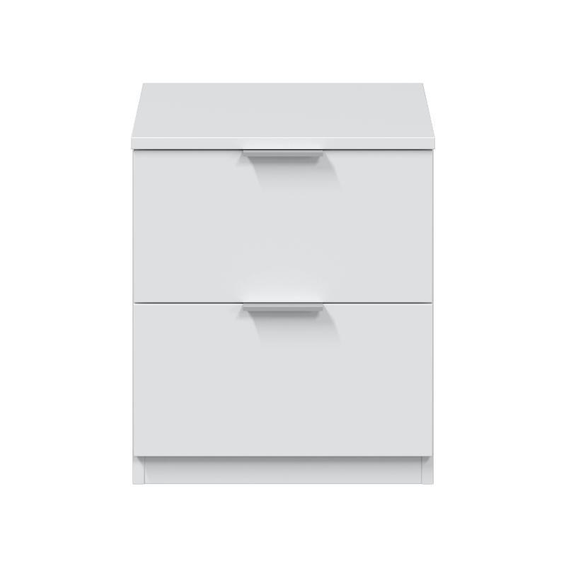 FORES BEDSIDE TABLE 2DRAWER - WHITE