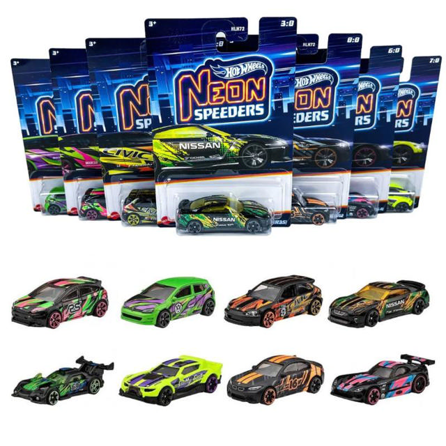 HOT WHEELS NEON SPEEDERS TOY CARS - ASSORTED DESIGNS