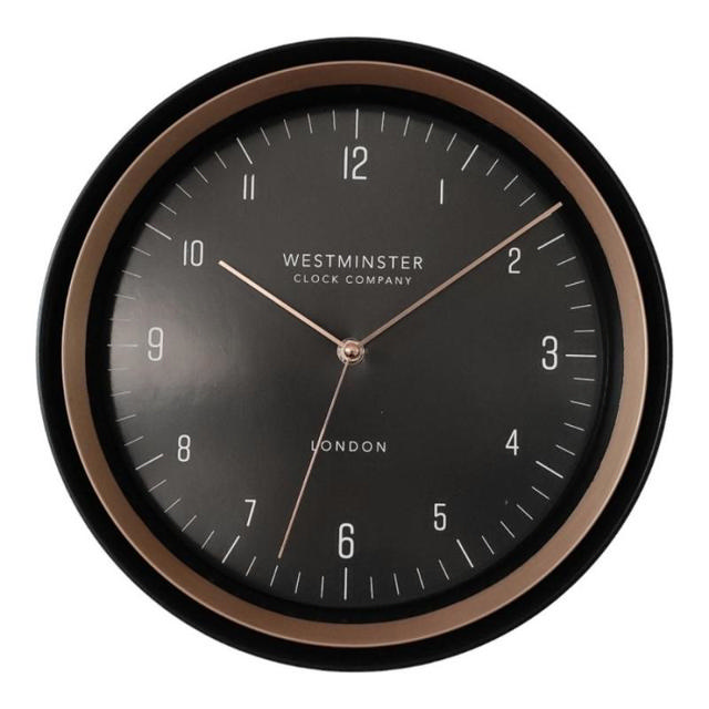 PLASTIC WALL CLOCK 30CM WEST - BLACK