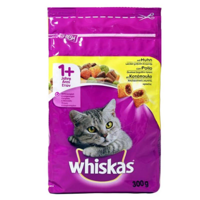 WHISKAS ΞΗΡΗ ΤΡΟΦΗ ΓΙΑ ΓΑΤΕΣ ΜΕ ΓΕΥΣΗ ΚΟΤΟΠΟΥΛΟ 300ΓΡ