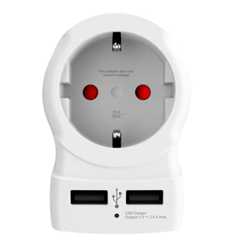 SKROSS UK USB TRAVEL ADAPTER - WHITE