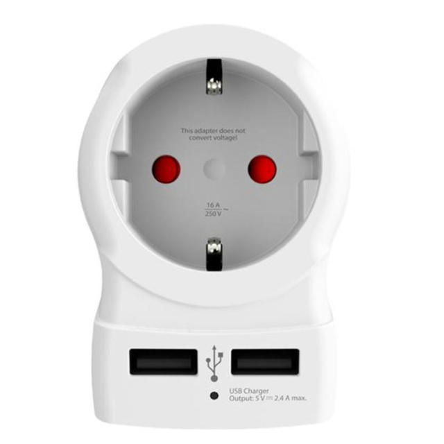 SKROSS UK USB TRAVEL ADAPTER - WHITE