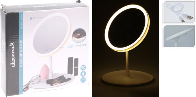 ELEGANZA MAKE UP MIRROR WITH LED LIGHT - WHITE