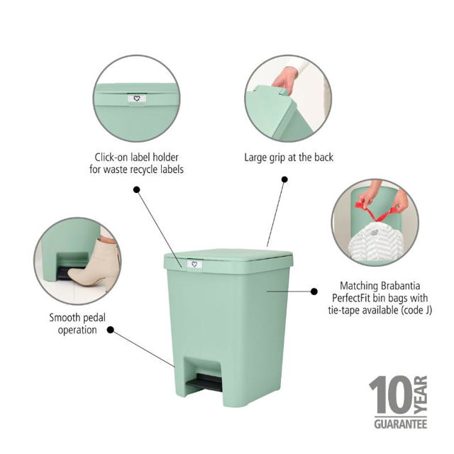 BRABANTIA  STEP-UP ΠΕΝΤΑΛ ΚΑΔΟΣ  25L - JADE GREEN