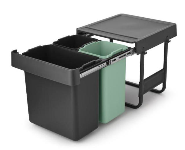 BRABANTIA  BUILT-IN BIN 10+10+20L - GREEN/GREY