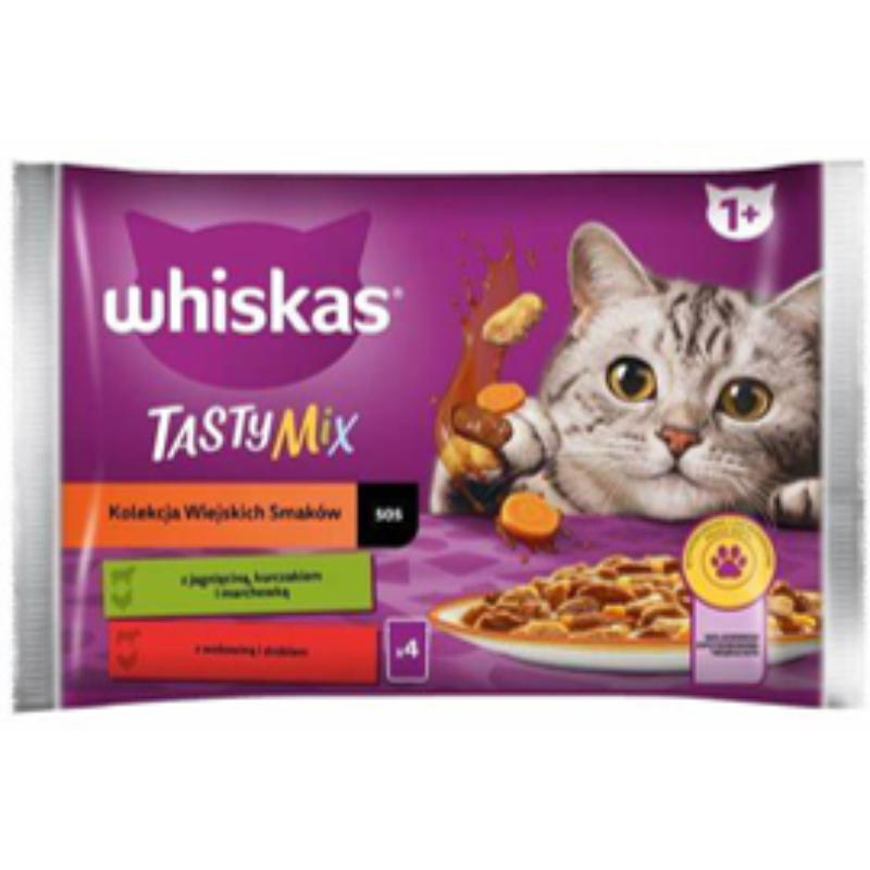 WHISKAS POUCH WET CAT FOOD TASTY MIX COUNTRY COLLECTION 4X85G