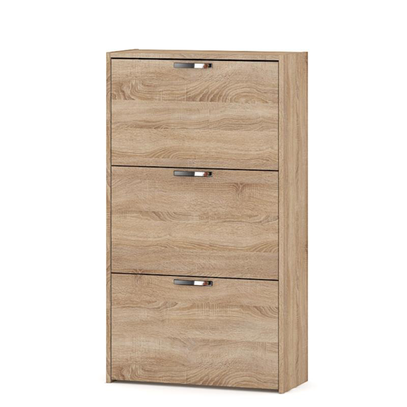 EKOWOOD SHOE CABINET 60X25X105CM - 3 DOORS - SONOMA OAK