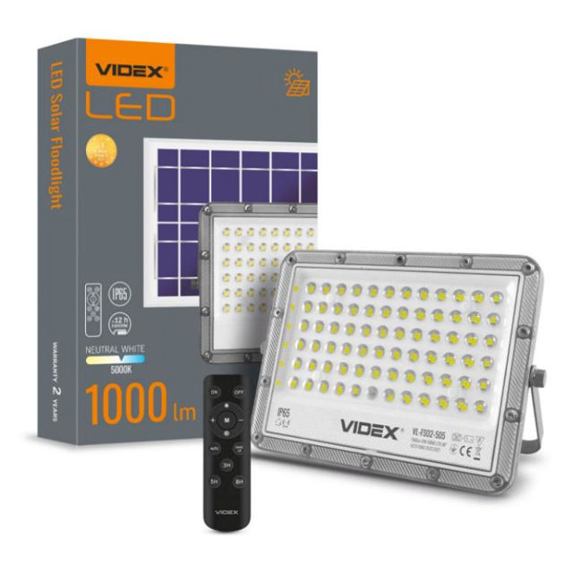 VIDEX LED SOLAR STAND ALONE FLOODLIGHT 50W