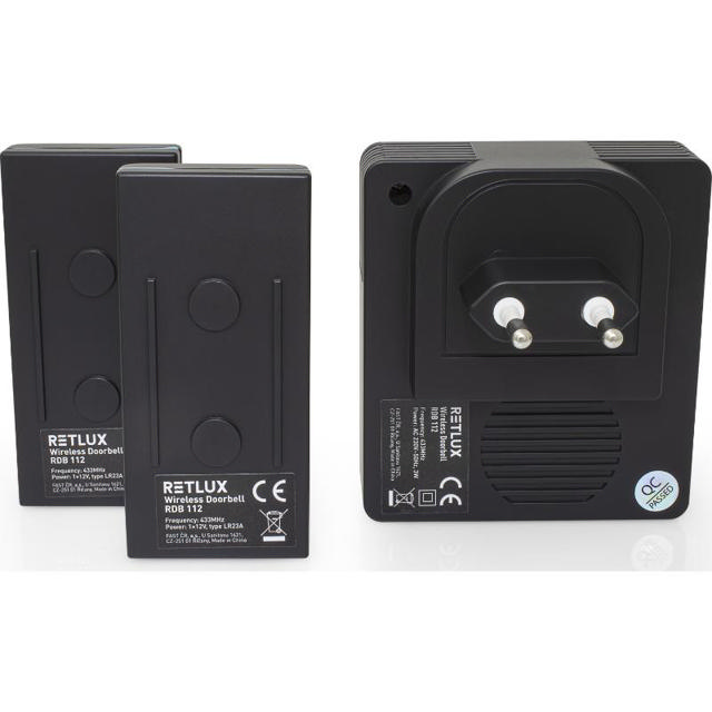 RETLUX WIRELESS DOOR BELL - BLACK