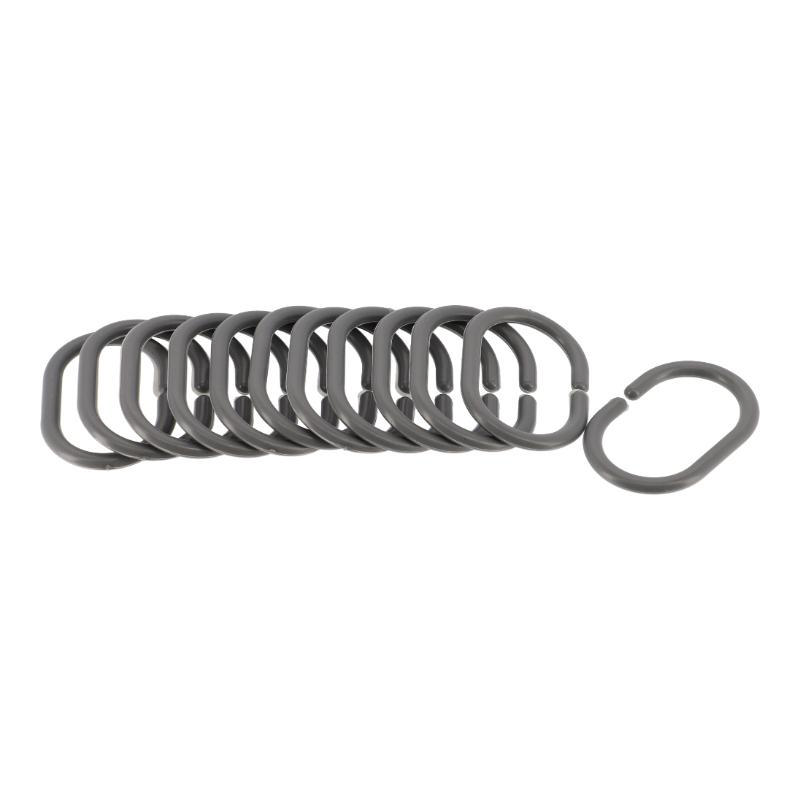 TENDANCE CURTAIN RINGS PP 12PCS - GRAY